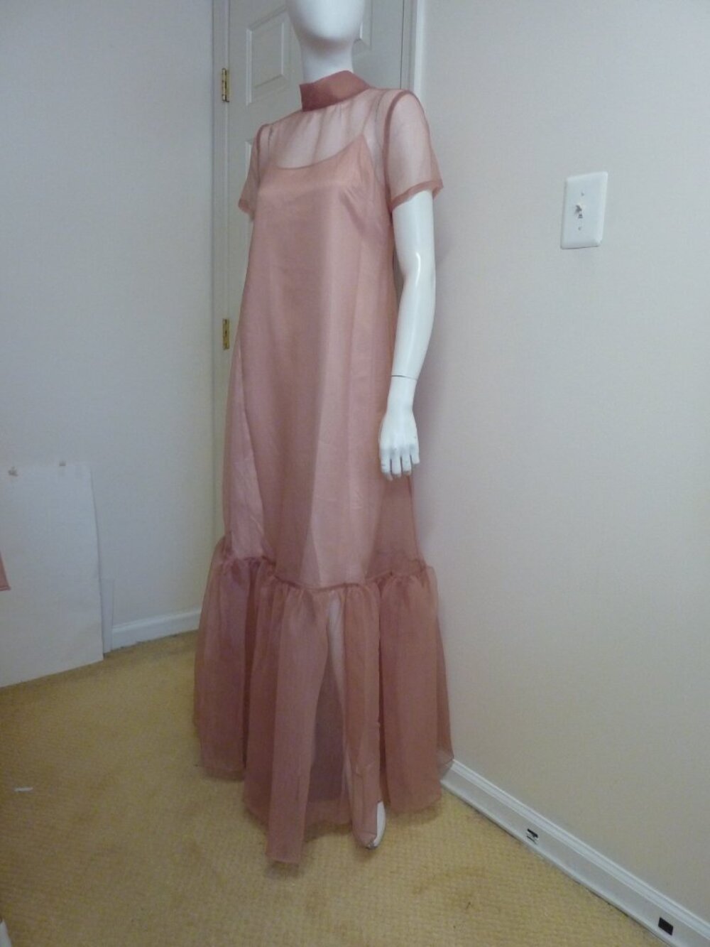 Staud Calluna Organza Maxi Dress in Misty Rose - Picture 5 of 13